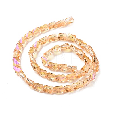 Faceted Electroplated Transparent Glass Beads Strands GLAA-G092-A01-1