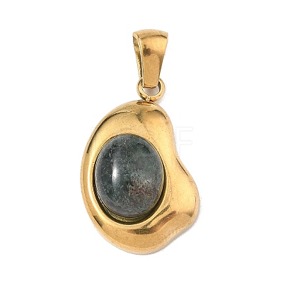 Natural Moss Agate Pendants G-C278-01G-11-1