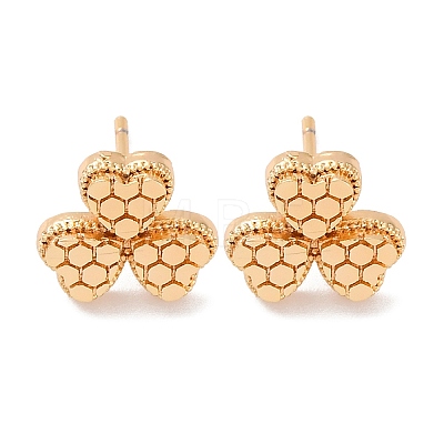 Brass Stud Earrings EJEW-D288-11G-1