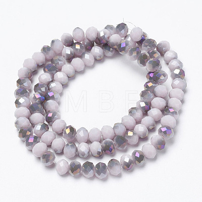 Electroplate Opaque Glass Beads Strands X-EGLA-A034-P6mm-F17-1
