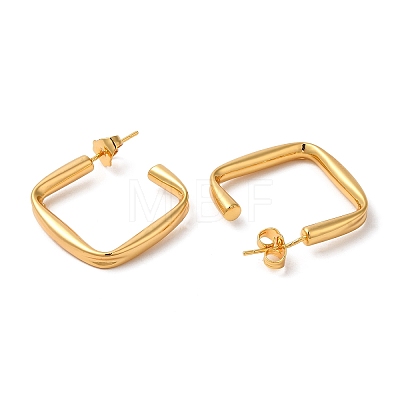 Rack Plating Brass Rectangle Stud Earrings EJEW-R151-04G-1