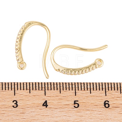 Rack Plating Brass Cubic Zirconia Earring Hooks KK-S374-05G-04-1