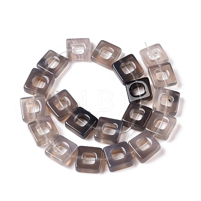 Natural Grey Agate Beads Strands G-N342-102B-1