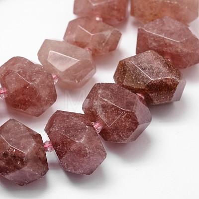 Natural Strawberry Quartz Bead Strands G-H038-18-1