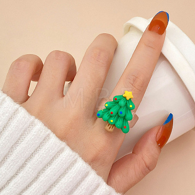 Christmas Cartoon Resin Finger Rings WG579E9-05-1