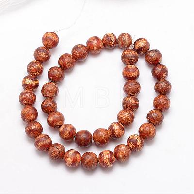 Tibetan Style Wave Pattern dZi Beads G-K166-02-10mm-L2-03-1