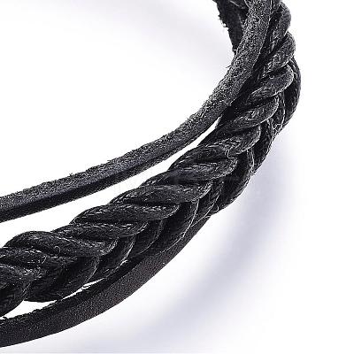 Adjustable Leather Cord Multi-Strand Bracelets BJEW-P099-01-1