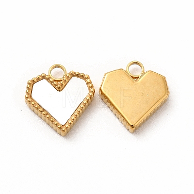 Vacuum Plating 304 Stainless Steel Heart Charms STAS-A076-07G-1