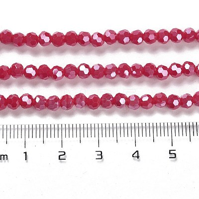 Electroplate Opaque Glass Beads Strands LS-EGLA-A035-P4mm-A16-1