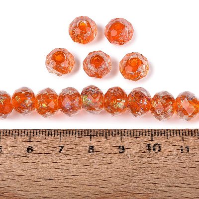 Handmade Foil Glass Beads FOIL-Q001-02G-1