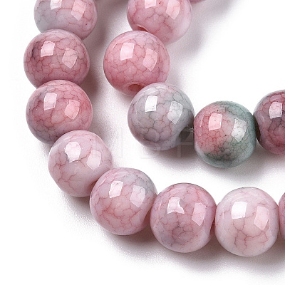 Opaque Crackle Glass Round Beads Strands X-GLAA-T031-01J-1