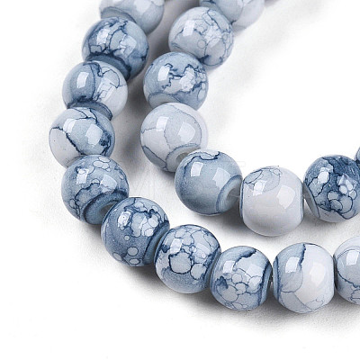 Baking Paint Glass Beads Strands X-DGLA-N003-6mm-C07-1