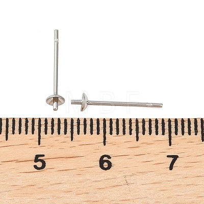 Tarnish Resistant Original Color Stainless Steel Stud Earring Findings X-STAS-Q036-1-1