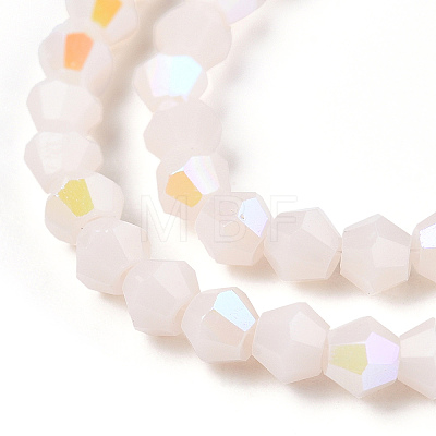 Opaque Solid Color Electroplate Glass Beads Strands EGLA-A039-P2mm-L06-1