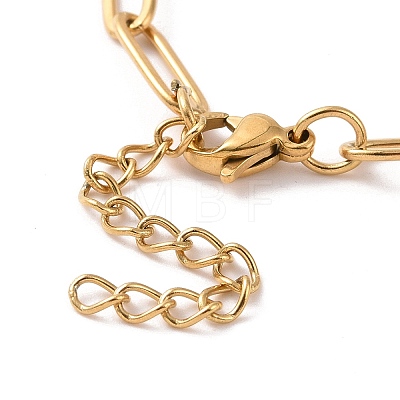 Vacuum Plating 304 Stainless Steel Paperclip Chain Bracelet for Men Women BJEW-E031-02G-01-1
