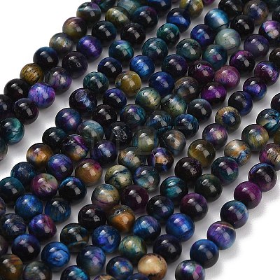 Natural Tiger Eye Beads Strands G-B133-A02-8mm-09-1