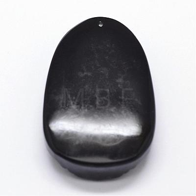 Natural Obsidian Carven Pendants G-A169-026H-1