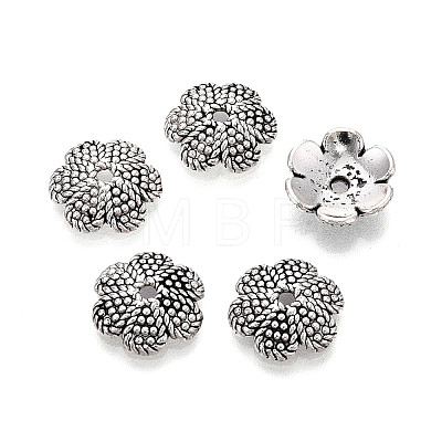 Tibetan Style Alloy Bead Caps TIBEB-T004-18AS-1