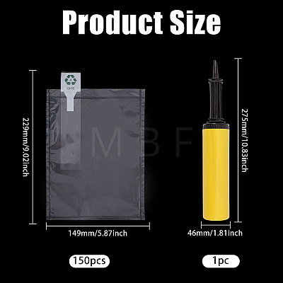 150Pcs Inflatable PE with PA Plastic Bags ABAG-CO0001-04A-1