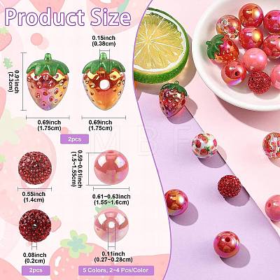 DIY Acrylic and Pave Disco Ball Beads Findings Kits DIY-FS0010-56B-1