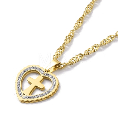 304 Stainless Steel Singapore Chain Necklaces NJEW-C042-11G-1