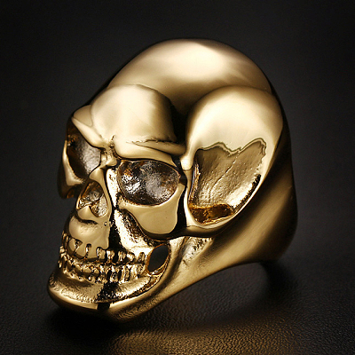 304 Stainless Steel Skull Finger Ring SKUL-PW0002-036B-G-1