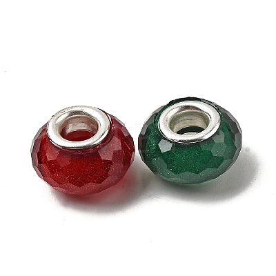Faceted Resin European Beads RESI-C063-01G-1