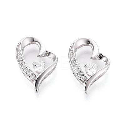 925 Sterling Silver Micro Pave Clear Cubic Zirconia Pendants STER-T008-81B-P-1