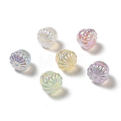 UV Plating Rainbow Iridescent Acrylic Beads PACR-M002-10-1