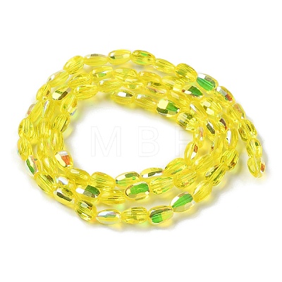 Transparent Electroplate Glass Beads Strands GLAA-Q099-F01-06-1