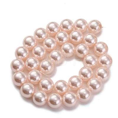 Baking Painted Pearlized Glass Pearl Round Bead Strands PEAR-H019-02E-01-1