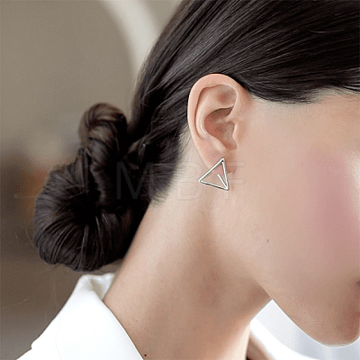 S925 Silver Geometric Square Triangle Earrings Minimalist Elegant Stylish Jewelry for Women GU8226-2-1