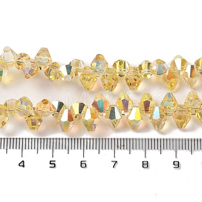 Half Rainbow Plated Electroplate Beads Strands EGLA-H104-07A-HR02-1