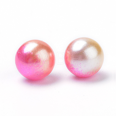 Rainbow Acrylic Imitation Pearl Beads OACR-R065-4mm-A04-1