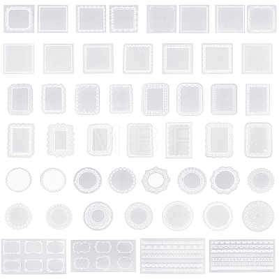 AHADEMAKER 4 Bags 4 Styles Waterproof Trasparent PET Lace Pattern Sticker DIY-GA0003-31-1
