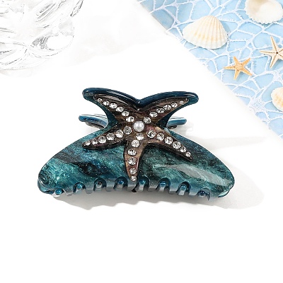 Starfish Pattern Acrylic Claw Hair Clips PW-WG255E6-22-1