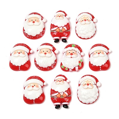 Christmas Opaque Resin Cabochons RESI-K030-03-1