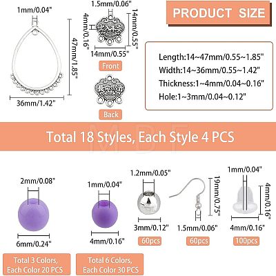 CHGCRAFT DIY Chandelier Earrings Makings Kit DIY-CA0001-54-1