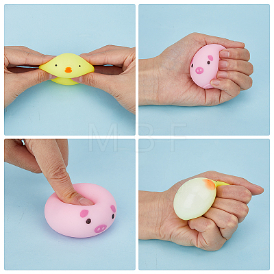 DELORIGIN 2 Sets 2 Colors TPR Imitation Steamed Stuffed Bun Stress Toy AJEW-DR0001-38-1