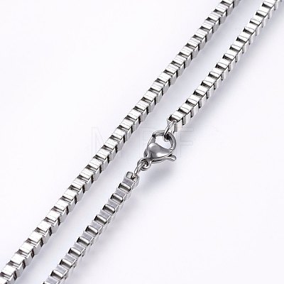 Non-Tarnish 304 Stainless Steel Box Chain Necklaces NJEW-F226-05P-02-1