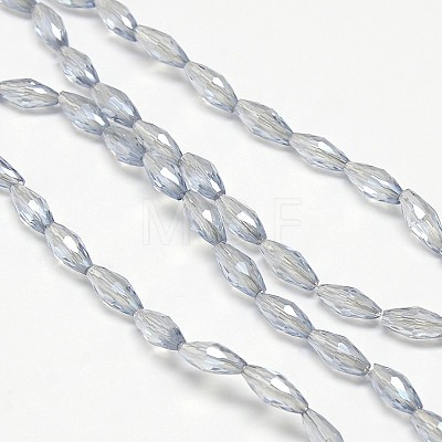 Electroplate Crystal Glass Rice Beads Strands EGLA-F042-A09-1