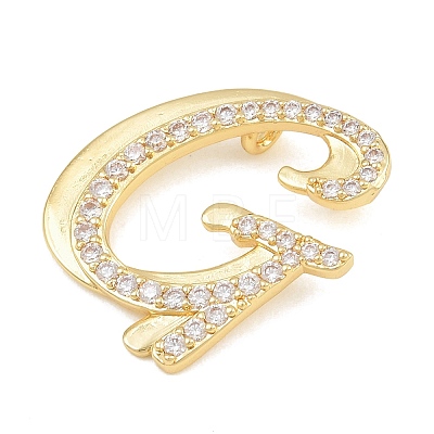 Brass Micro Pave Clear Cubic Zirconia Pendants CU-CBA8481-01G-G-1