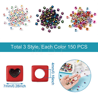 Cheriswelry 450Pcs 3 Style Opaque Acrylic Beads OACR-CW0001-02-1