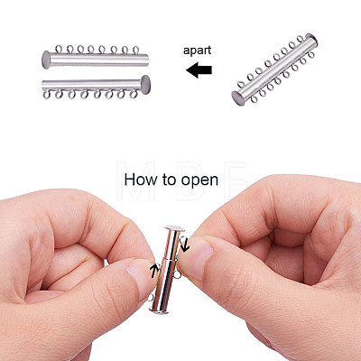 Brass Magnetic Slide Lock Clasps KK-PH0034-55-1