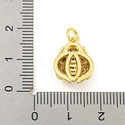 Ladybug Rack Plating Brass Micro Pave Cubic Zirconia Pendants KK-Z053-03G-1