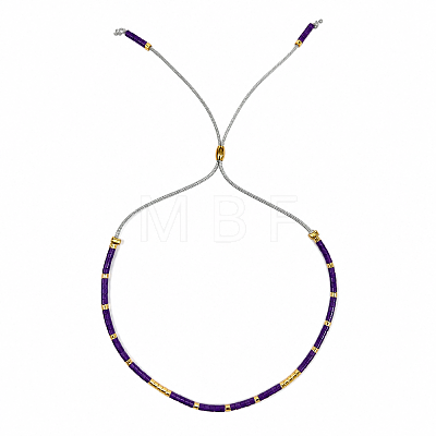 Adjustable Glass Seed Bead Slider Bracelets for Women VT9382-57-1