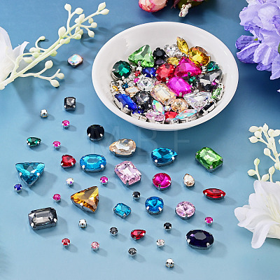 100Pcs Glass Sew on Rhinestones GLAA-TA0004-45-1