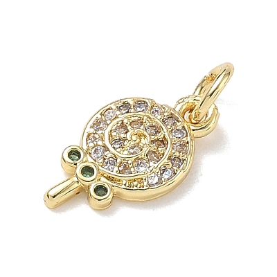 Brass with Emerald Rhinestone Charms RB-CBA6830-09G-1