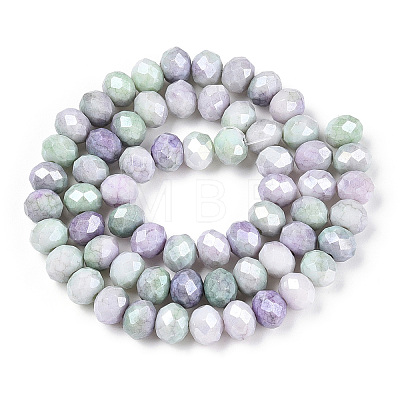 Faceted Electroplated Glass Beads Strands GLAA-C023-02B-A-1
