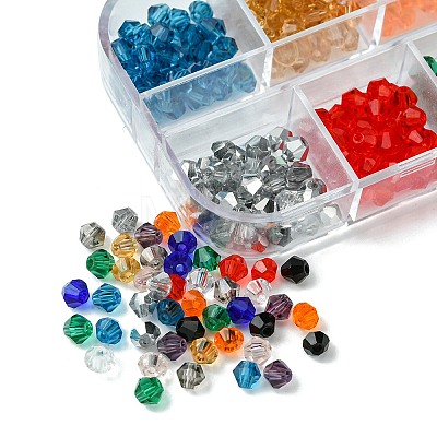 480Pcs 12 Colors Imitate Austrian Crystal Bicone Glass Beads GLAA-FS0001-66-1